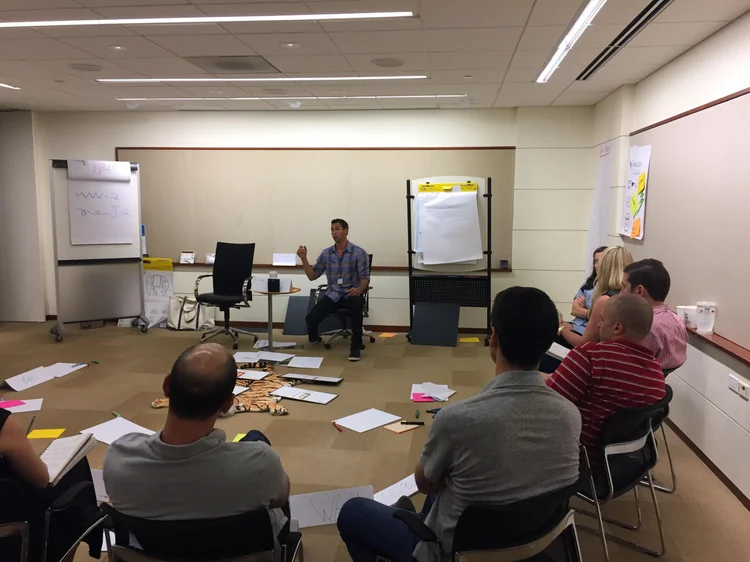 David leading an intimate coaching circle